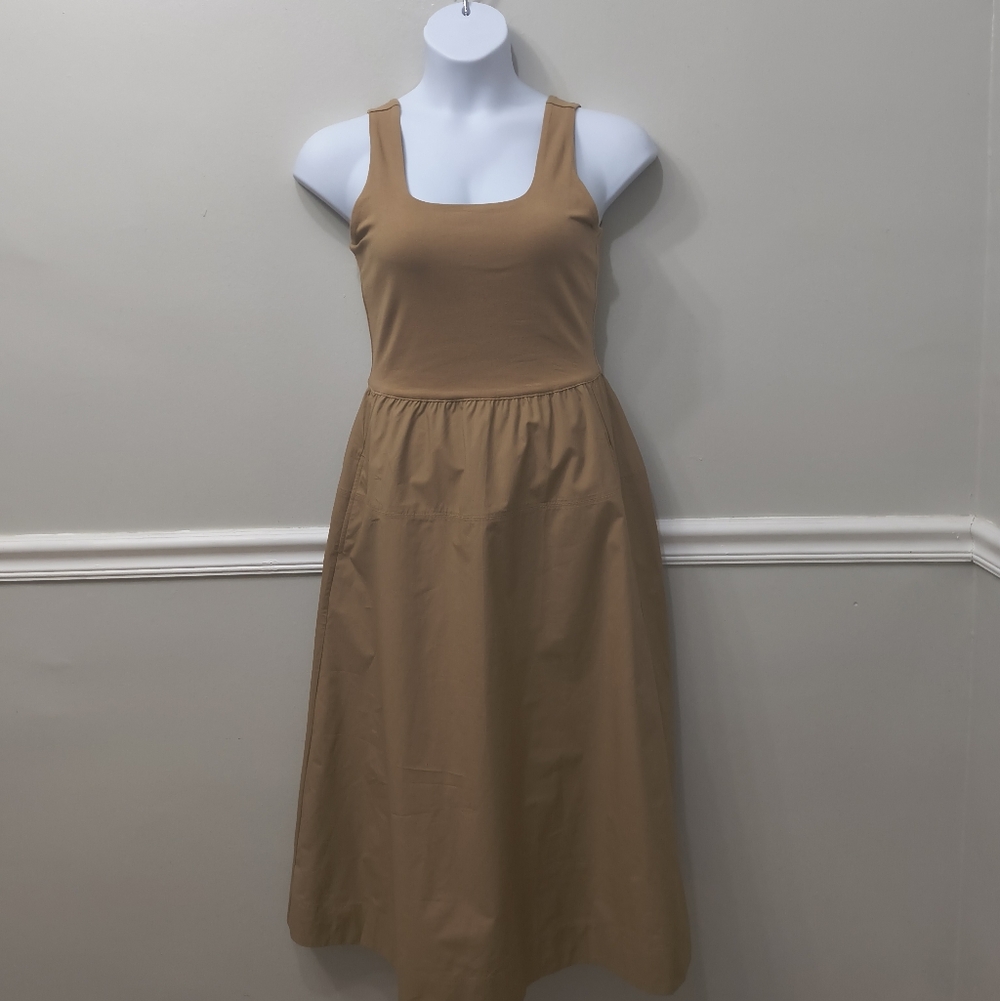 Everlane Supima Jersey Riviera Dress "Tiger Eye"Tan/Brown M Neutral Minimalist - Picture 5 of 13